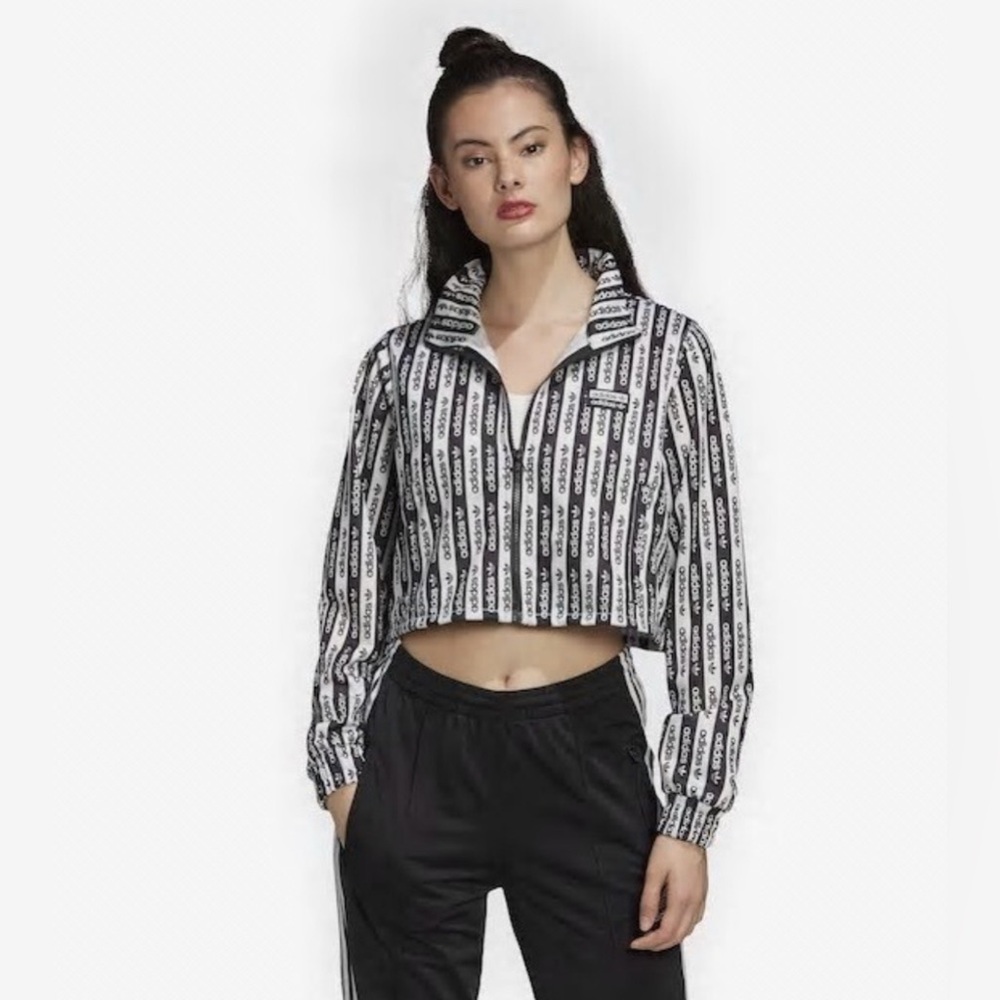 Adidas Originals Logo Cropped Track Jacket Size S